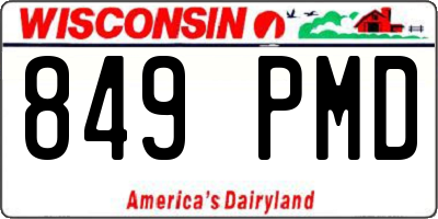 WI license plate 849PMD
