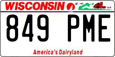 WI license plate 849PME
