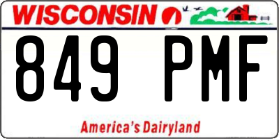 WI license plate 849PMF