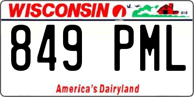 WI license plate 849PML