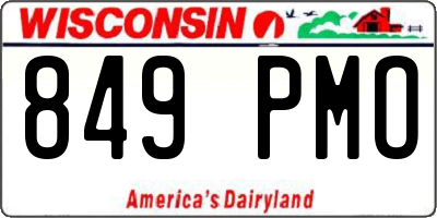 WI license plate 849PMO