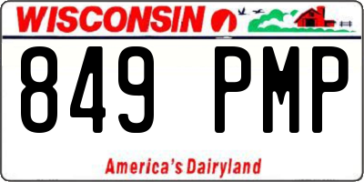 WI license plate 849PMP