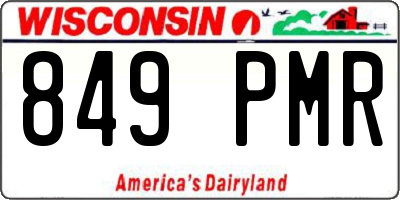 WI license plate 849PMR