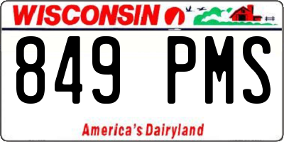 WI license plate 849PMS