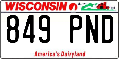 WI license plate 849PND