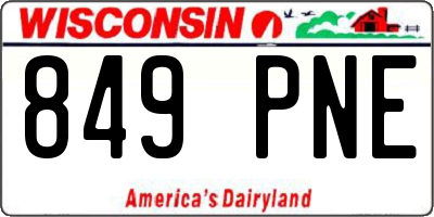 WI license plate 849PNE