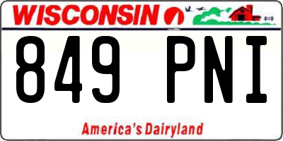 WI license plate 849PNI