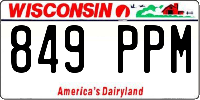 WI license plate 849PPM