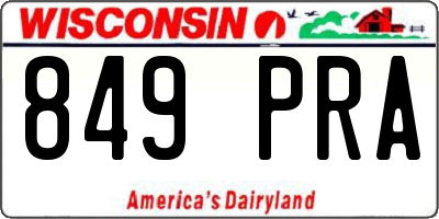 WI license plate 849PRA