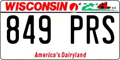 WI license plate 849PRS
