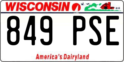 WI license plate 849PSE
