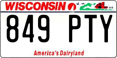 WI license plate 849PTY