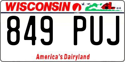 WI license plate 849PUJ