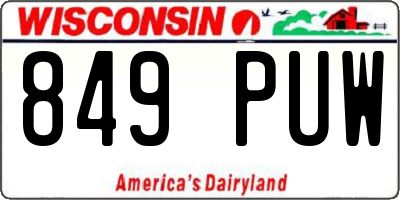 WI license plate 849PUW