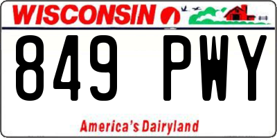 WI license plate 849PWY