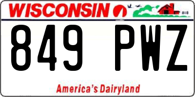 WI license plate 849PWZ