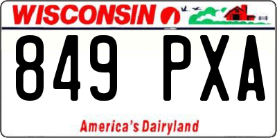 WI license plate 849PXA