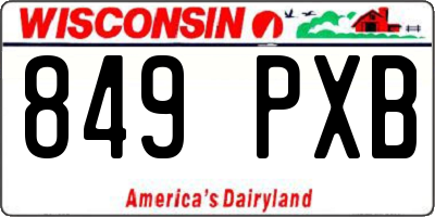 WI license plate 849PXB