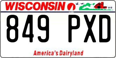 WI license plate 849PXD