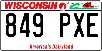 WI license plate 849PXE
