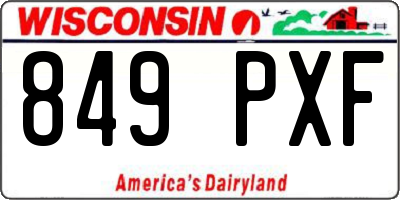 WI license plate 849PXF