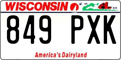 WI license plate 849PXK