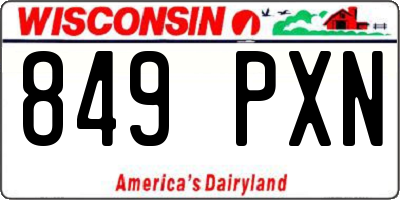 WI license plate 849PXN