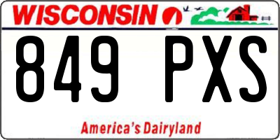 WI license plate 849PXS