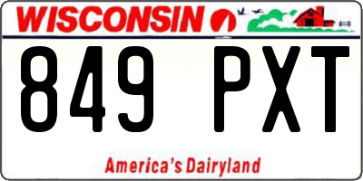 WI license plate 849PXT