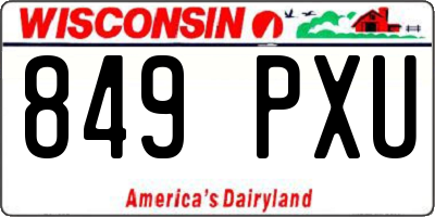 WI license plate 849PXU