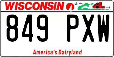 WI license plate 849PXW