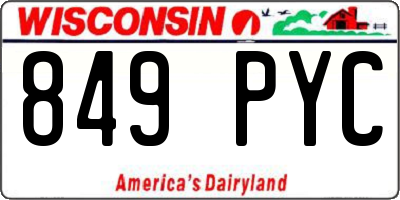 WI license plate 849PYC
