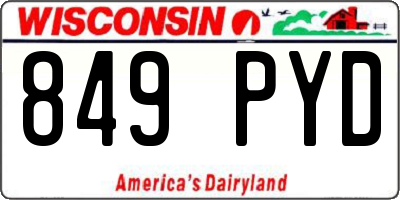 WI license plate 849PYD