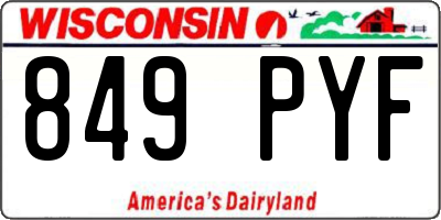 WI license plate 849PYF