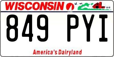 WI license plate 849PYI