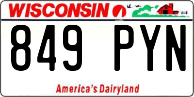 WI license plate 849PYN