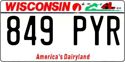 WI license plate 849PYR