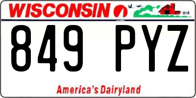 WI license plate 849PYZ