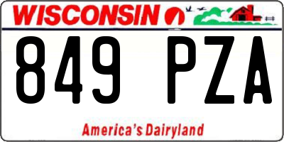 WI license plate 849PZA
