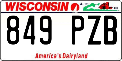 WI license plate 849PZB