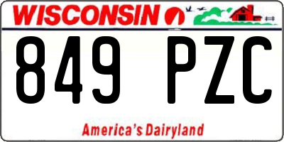 WI license plate 849PZC