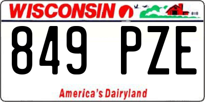 WI license plate 849PZE