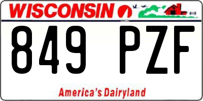 WI license plate 849PZF
