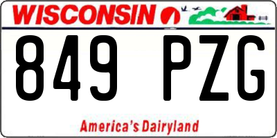 WI license plate 849PZG