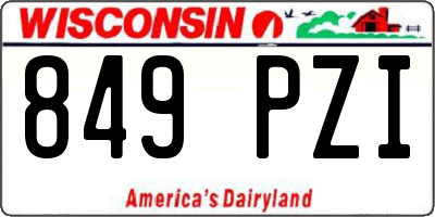 WI license plate 849PZI