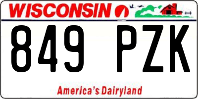 WI license plate 849PZK