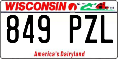 WI license plate 849PZL