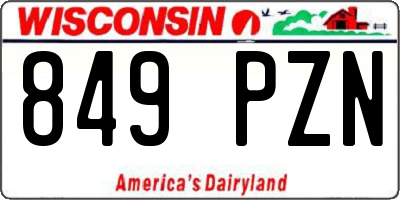 WI license plate 849PZN