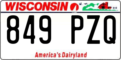 WI license plate 849PZQ