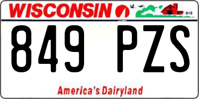 WI license plate 849PZS